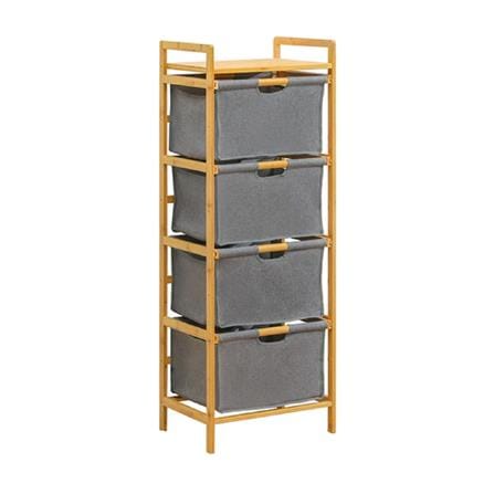4 FABRIC DRAWER GINA 45X32X121CM GREY