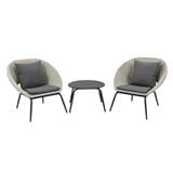 2-SEAT PE RATTAN PATIO SET SPRING SAND LIGHT GREY [EXCLUSIVE FROM HOMEPRO THAILAND]