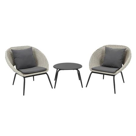 2-SEAT PE RATTAN PATIO SET SPRING SAND LIGHT GREY [EXCLUSIVE FROM HOMEPRO THAILAND]