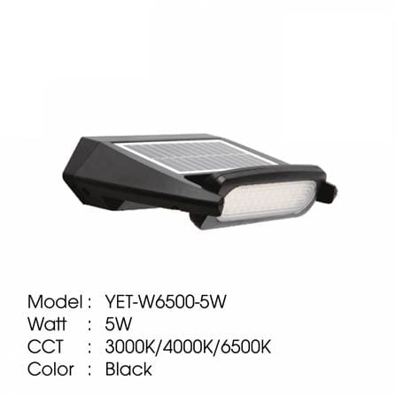YETPLUS SOLAR SENSOR WALL LIGHT W6500 5W WARM WHITE (3000K)