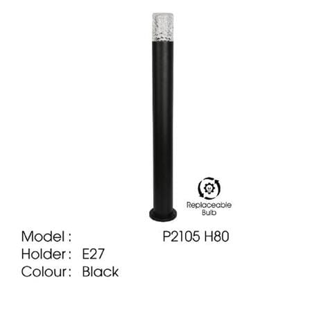 YETPLUS BOLLARD P2105 E27 BLACK H80