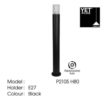 YETPLUS BOLLARD P2105 E27 BLACK H80