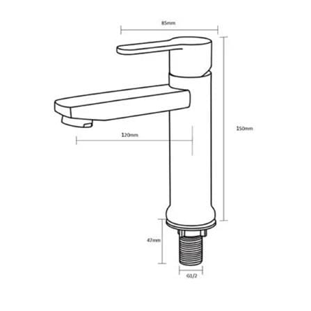 RASLAND BASIN FAUCET RA 304-22339 SS H10XW8.80XD14.50 CM