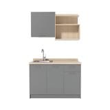 COMPACT KITCHEN WITH SINK COUNTERTOP CABIN TOMI 120CM GREY [EXCLUSIVE FROM HOMEPRO THAILAND]