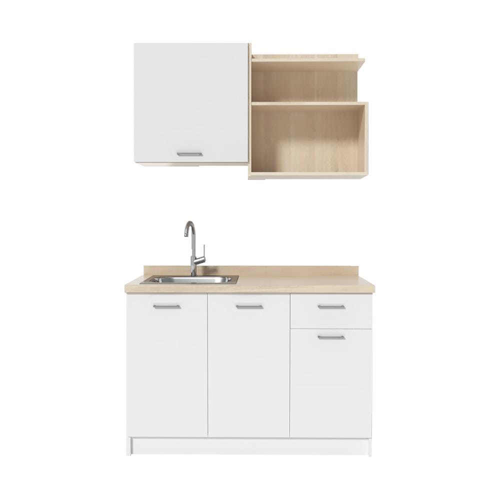 COMPACT KITCHEN WITH SINK COUNTERTOP CABIN TOMI 120CM WHITE [EXCLUSIVE FROM HOMEPRO THAILAND]