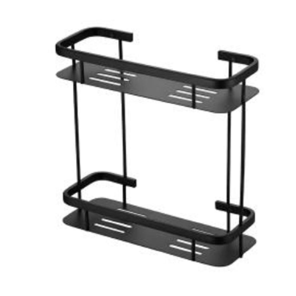 CABANA BATH RACK DOUBLE SHELF CB782-BL BLACK STAINLESS STEEL
