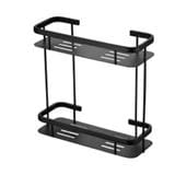 CABANA BATH RACK DOUBLE SHELF CB782-BL BLACK STAINLESS STEEL