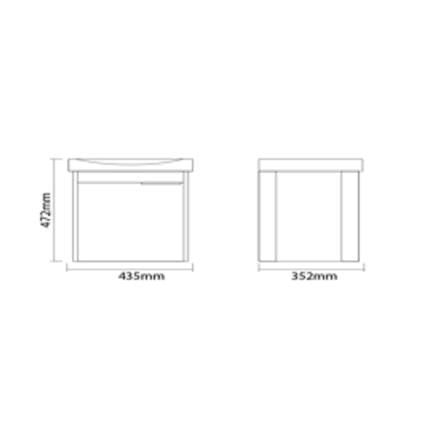 MODERN DEPOT ALUMINIUM BASIN CABINET MBC-430-CHP COPPER BROWN H47.2XW43.5XD35.2 CM
