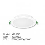 YETPLUS RECESSED DOWNLIGHT LED 5010 12W COOL WHITE (4000K)ROUND 5"