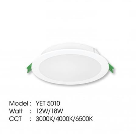 YETPLUS RECESSED DOWNLIGHT LED 5010 12W DAYLIGHT (6500K) ROUND 5"