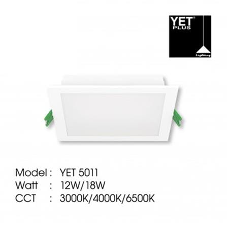 YETPLUS RECESSED DOWNLIGHT LED 5011 12W DAYLIGHT (6500K)SQUARE 5"