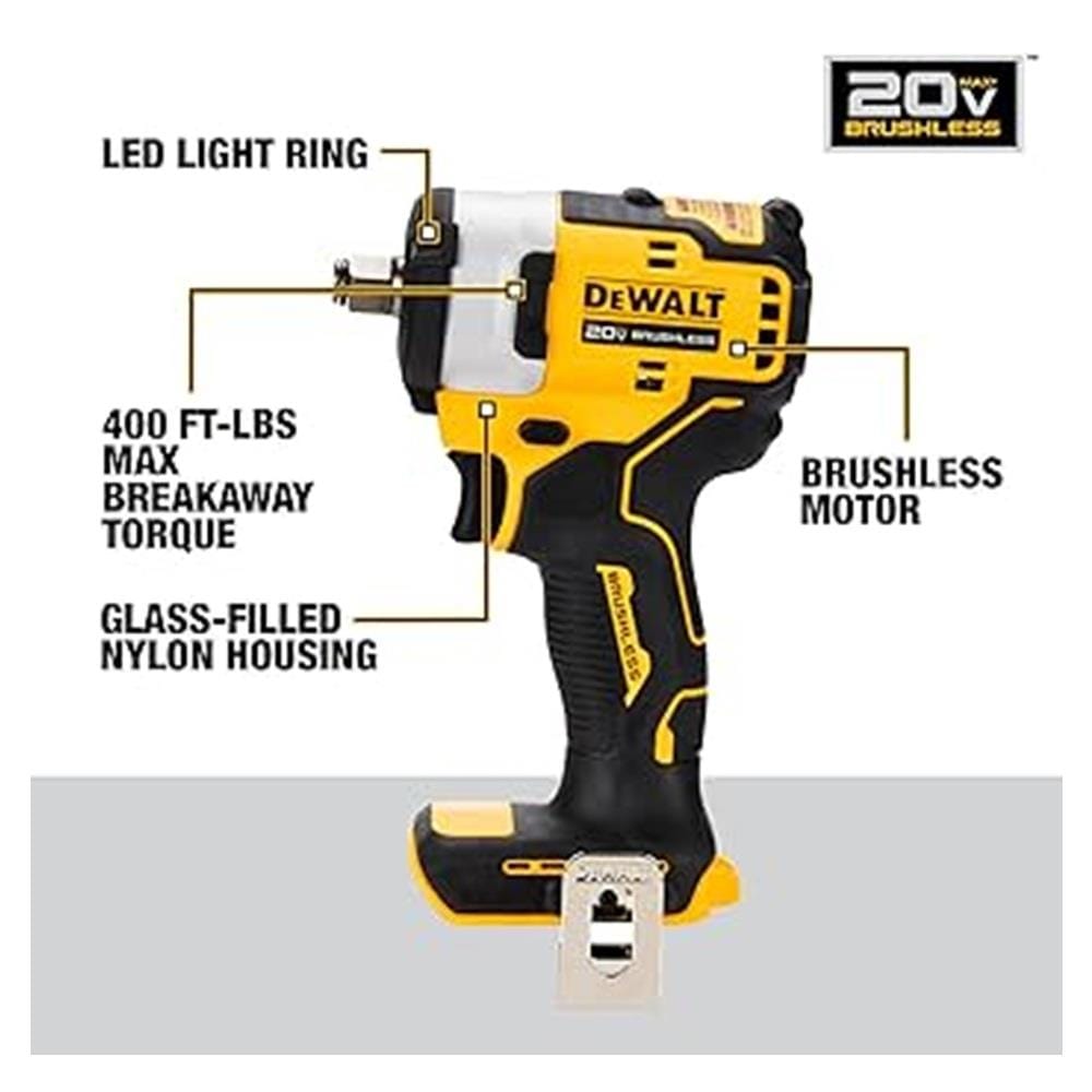 DEWALT CORDLESS 20V BRUSHLESS 1/2" IMPACT WRENCH (SOLO)