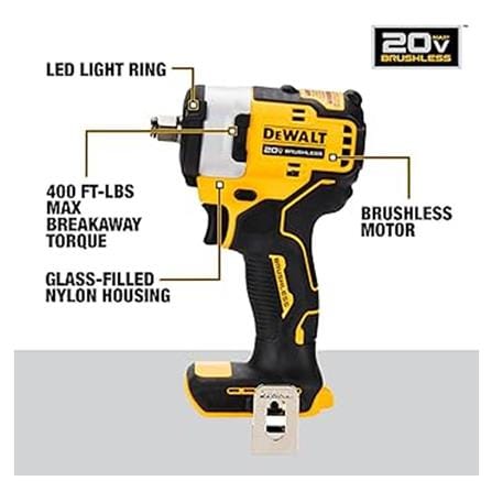 DEWALT CORDLESS 20V BRUSHLESS 1/2" IMPACT WRENCH (SOLO)