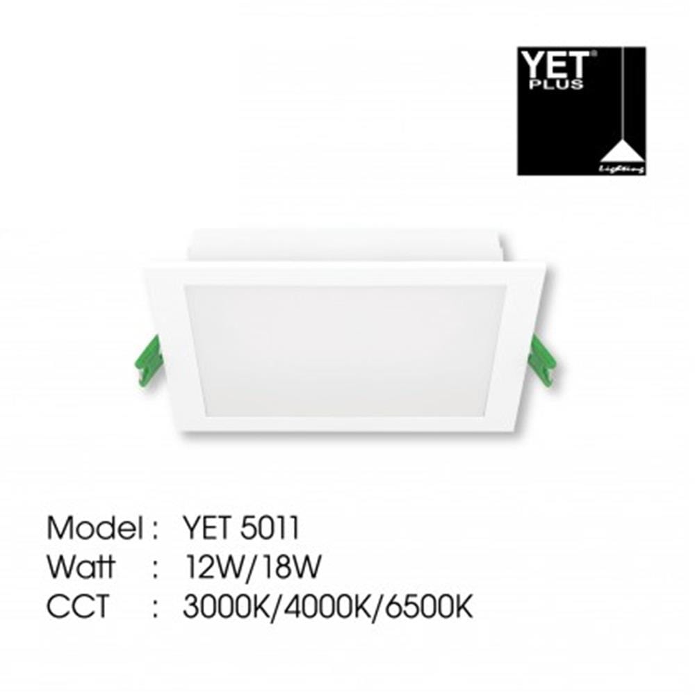 YETPLUS RECESSED DOWNLIGHT LED 5011 18W DAYLIGHT (6500K)SQUARE 6"