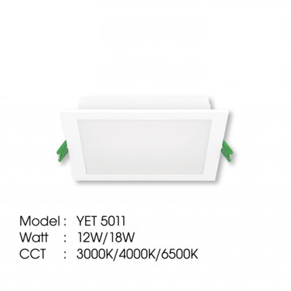 YETPLUS RECESSED DOWNLIGHT LED 5011 18W DAYLIGHT (6500K)SQUARE 6"