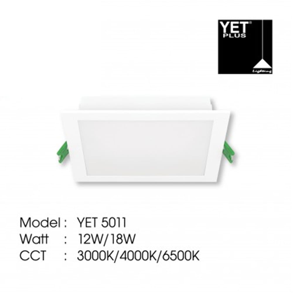 YETPLUS RECESSED DOWNLIGHT LED 5011 18W DAYLIGHT (6500K)SQUARE 6"