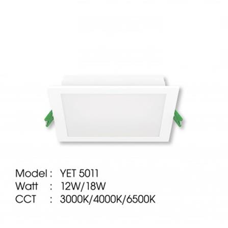 YETPLUS RECESSED DOWNLIGHT LED 5011 18W DAYLIGHT (6500K)SQUARE 6"