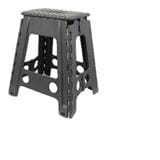 FURDINI BATHROOM FOLDING STOOL UNO-L PP DARK GREY H45XW40.5XD35 CM