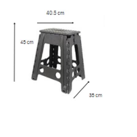 FURDINI BATHROOM FOLDING STOOL UNO-L PP DARK GREY H45XW40.5XD35 CM