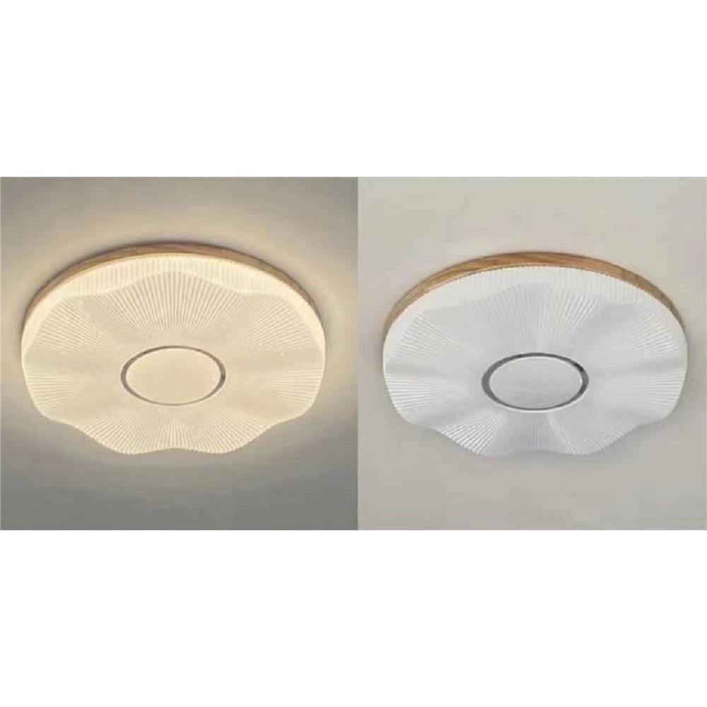 BRIGHT OBJECTIVES CEILING LAMP LED 15435-500 120WATT 3COLOUR CHANGING WHITE/WOOD 20"