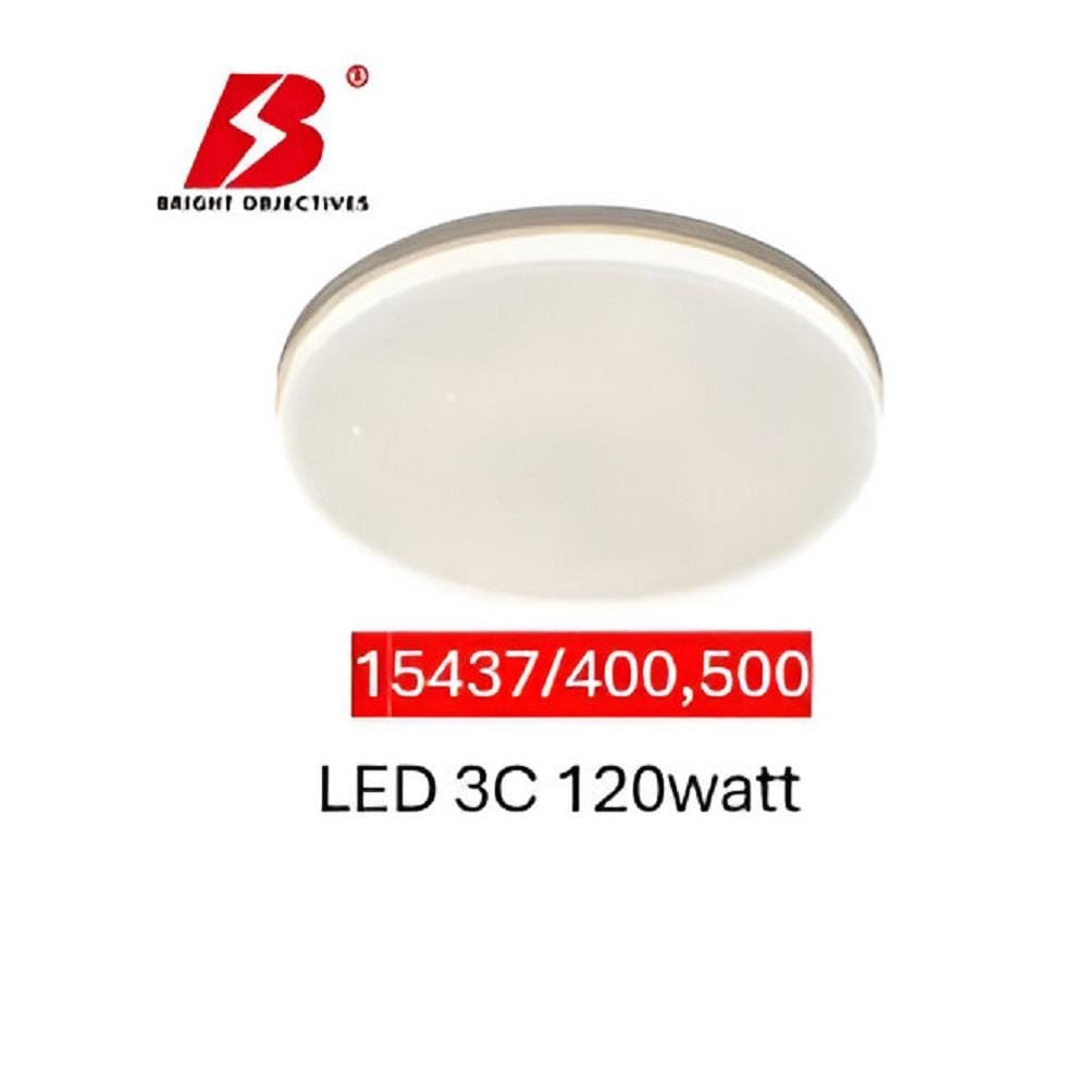 BRIGHT OBJECTIVES CEILING LAMP LED 15437-500 120WATT 3COLOUR CHANGING WHITE/WOOD 20"