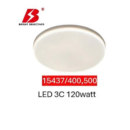 BRIGHT OBJECTIVES CEILING LAMP LED 15437-500 120WATT 3COLOUR CHANGING WHITE/WOOD 20"