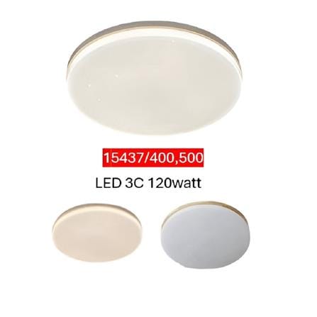 BRIGHT OBJECTIVES CEILING LAMP LED 15437-500 120WATT 3COLOUR CHANGING WHITE/WOOD 20"