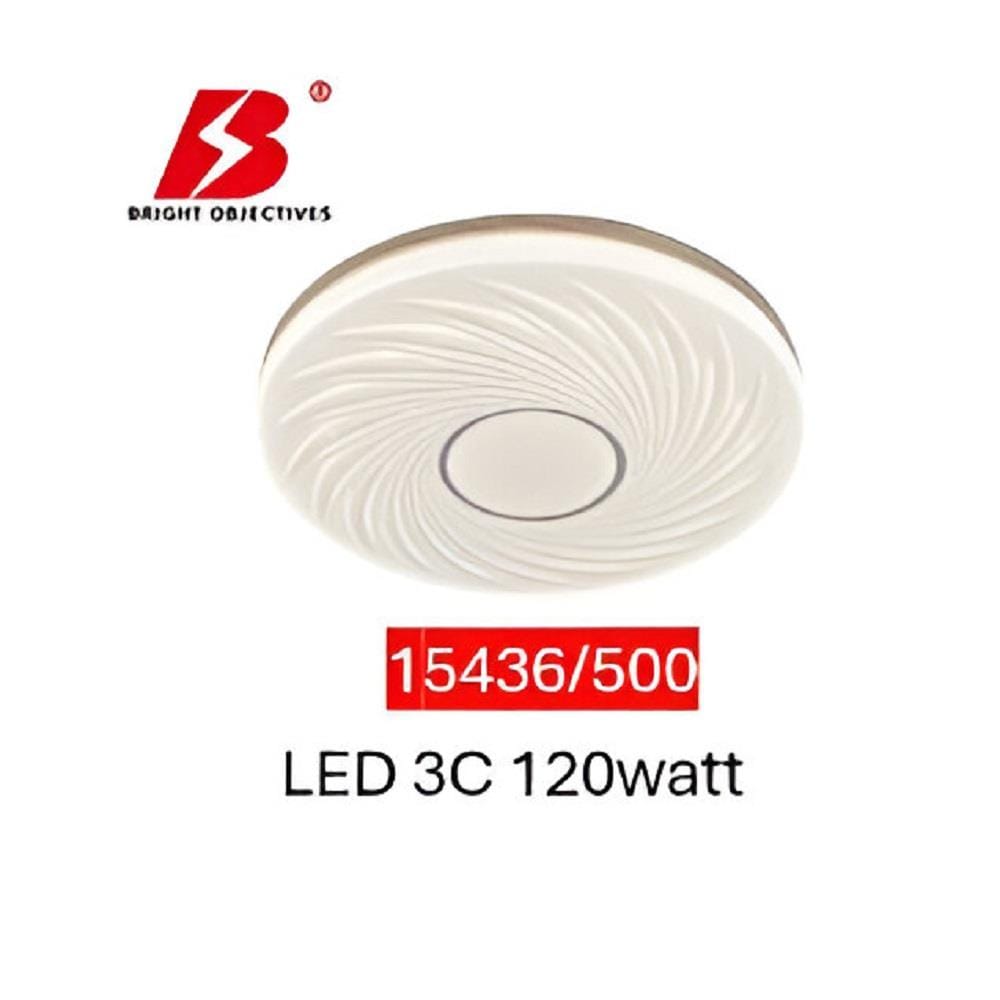 BRIGHT OBJECTIVES CEILING LAMP LED 15436-500 120WATT 3COLOUR CHANGING WHITE/WOOD 20"