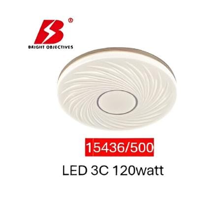 BRIGHT OBJECTIVES CEILING LAMP LED 15436-500 120WATT 3COLOUR CHANGING WHITE/WOOD 20"