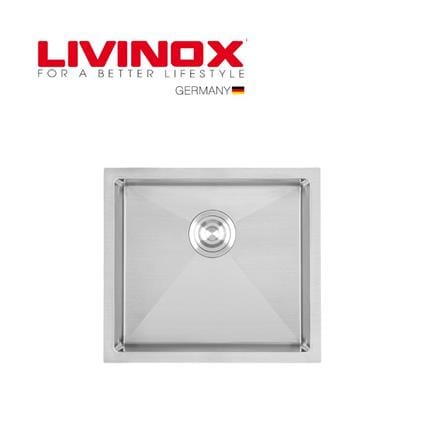LIVINOX UNDERMOUNT SINK LUS-6047 SILVER STAINLESS STEEL 304 1BOWL 60CM
