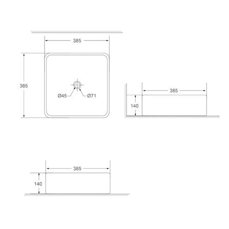 SORENTO ABOVE COUNTERTOP WASHBASIN SRTWB1421-WHITE