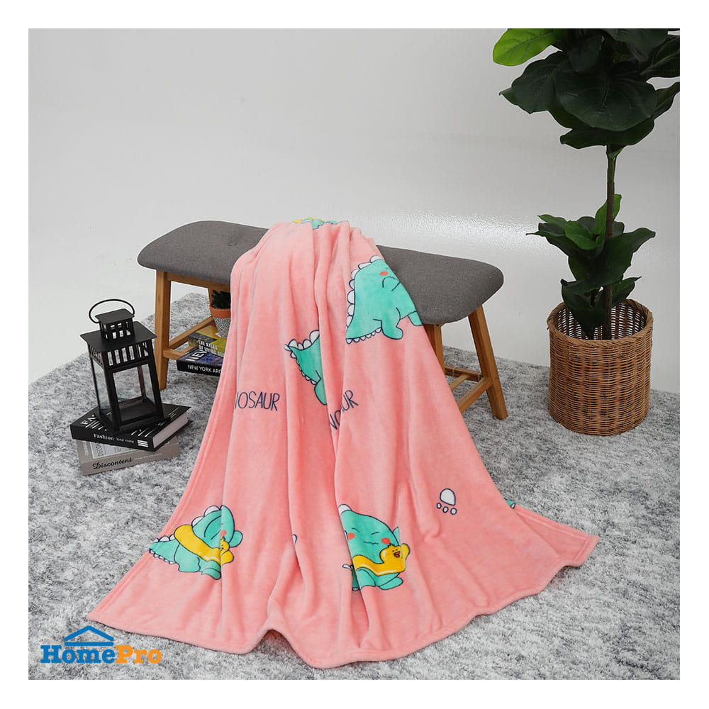 HOME LIVING STYLE FLEECE BLANKET 50X60 CSLW01 DINO PINK