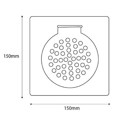 CABANA STAINLESS STEEL FLOOR TRAP DRAIN CB6622 150X150MM