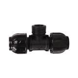SPRING PE COMPRESSION TEE FITTING FPT 20MMX1/2IN BLACK