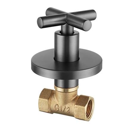 LIVINOX CONCEALED STOP VALVE  1/2" FULL TURN LT-SV010FGM GUN METAL