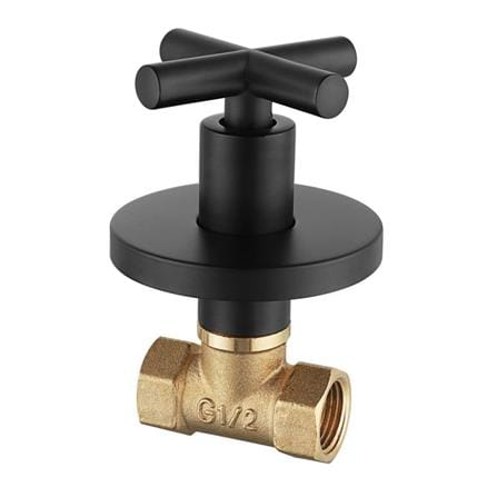 LIVINOX CONCEALED STOP VALVE 1/2" FULL TURN LT-SV010FBK BLACK