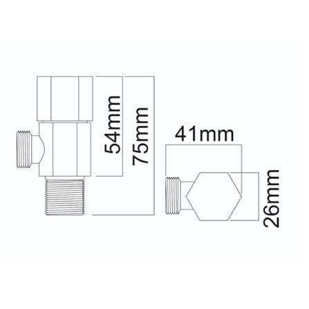 LIVINOX ANGLE STOP VALVE LT-AG05SS HEXAGON SHAPE MATT H4.5XW6XD5CM