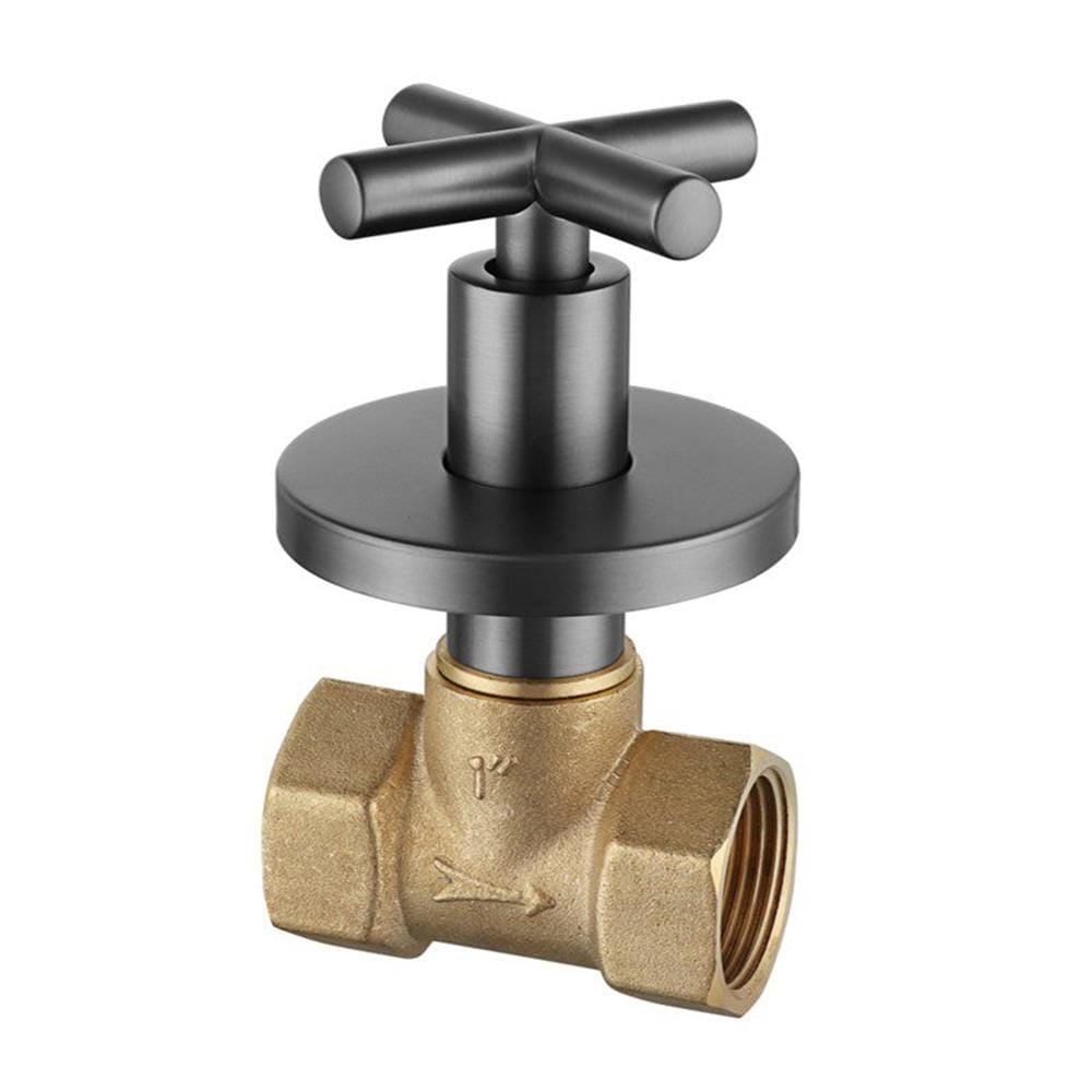 LIVINOX CONCEALED STOP VALVE  1" LT-SV100GM FULL TURN GUN METAL H7XW6.8XD12.5CM