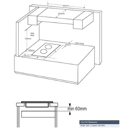 ELECTROLUX DOMINO GAS HOB EHG3241BC 2BURNERS 2.2KW+1.5KW 31CM