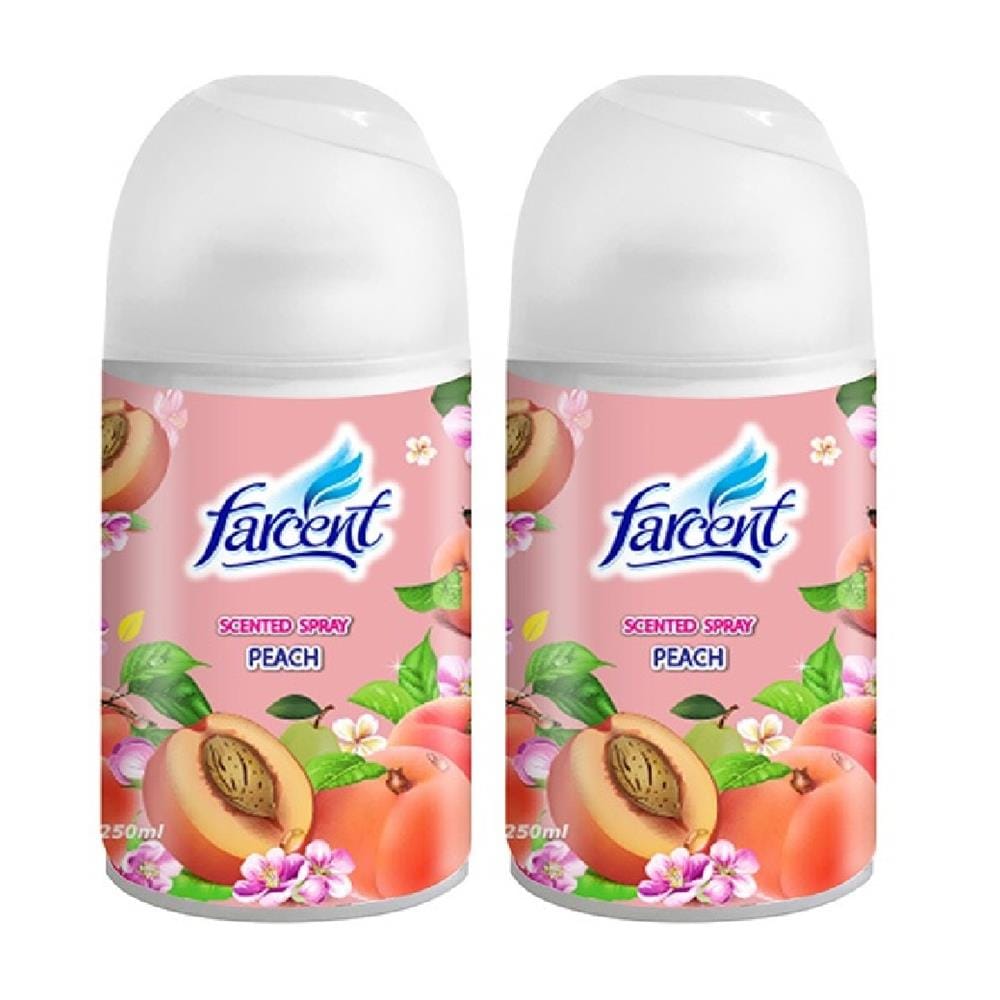 FARCENT SCENTED NATURAL SPRAY 250ML TWIN PACK PEACH