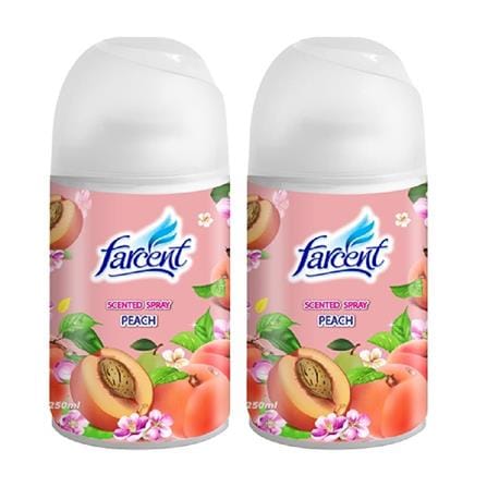 FARCENT SCENTED NATURAL SPRAY 250ML TWIN PACK PEACH