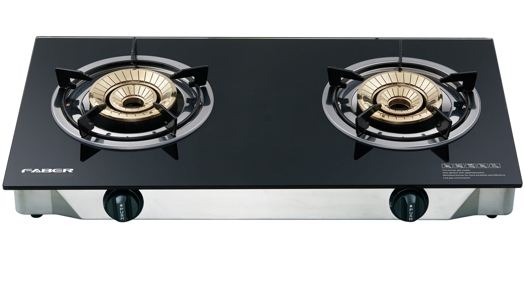 FABER GLASS TOP GAS STOVE FC GLAZZO G2813 2BURNERS 3.6KW