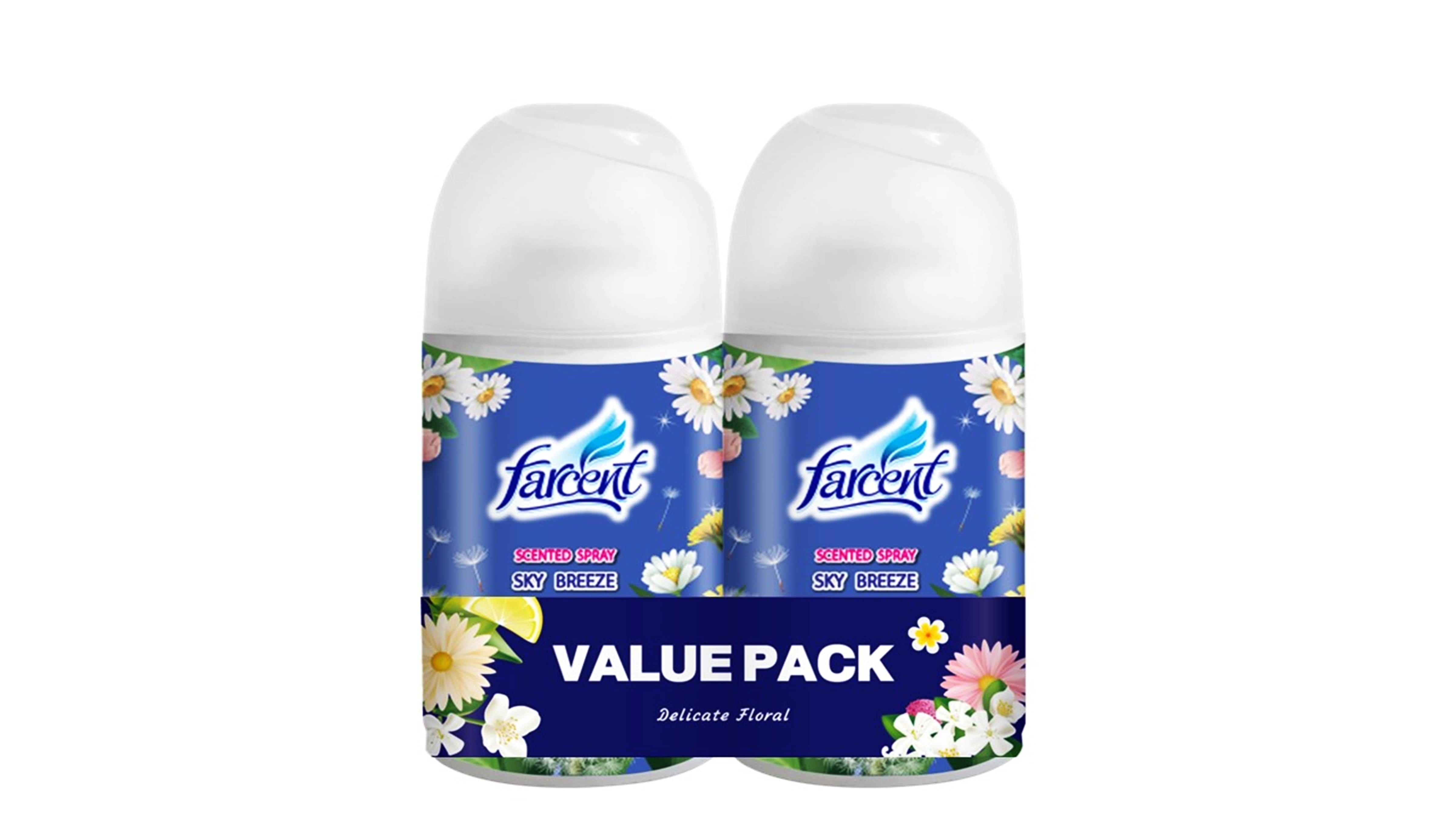 FARCENT SCENTED NATURAL SPRAY 250ML TWIN PACK SKY BREEZE