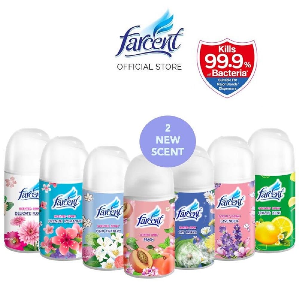 FARCENT SCENTED NATURAL SPRAY 250ML TWIN PACK SKY BREEZE
