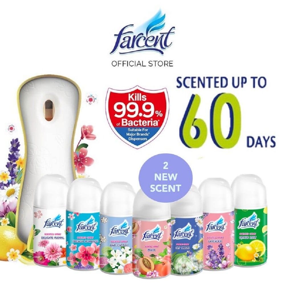 FARCENT SCENTED NATURAL SPRAY 250ML TWIN PACK SKY BREEZE