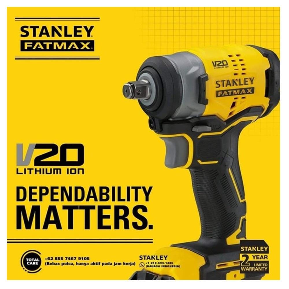 STANLEY CORDLESS 20V BRUSHLESS IMPACT WRENCH (1pc 4.0Ah BATTERY INCLUDED)