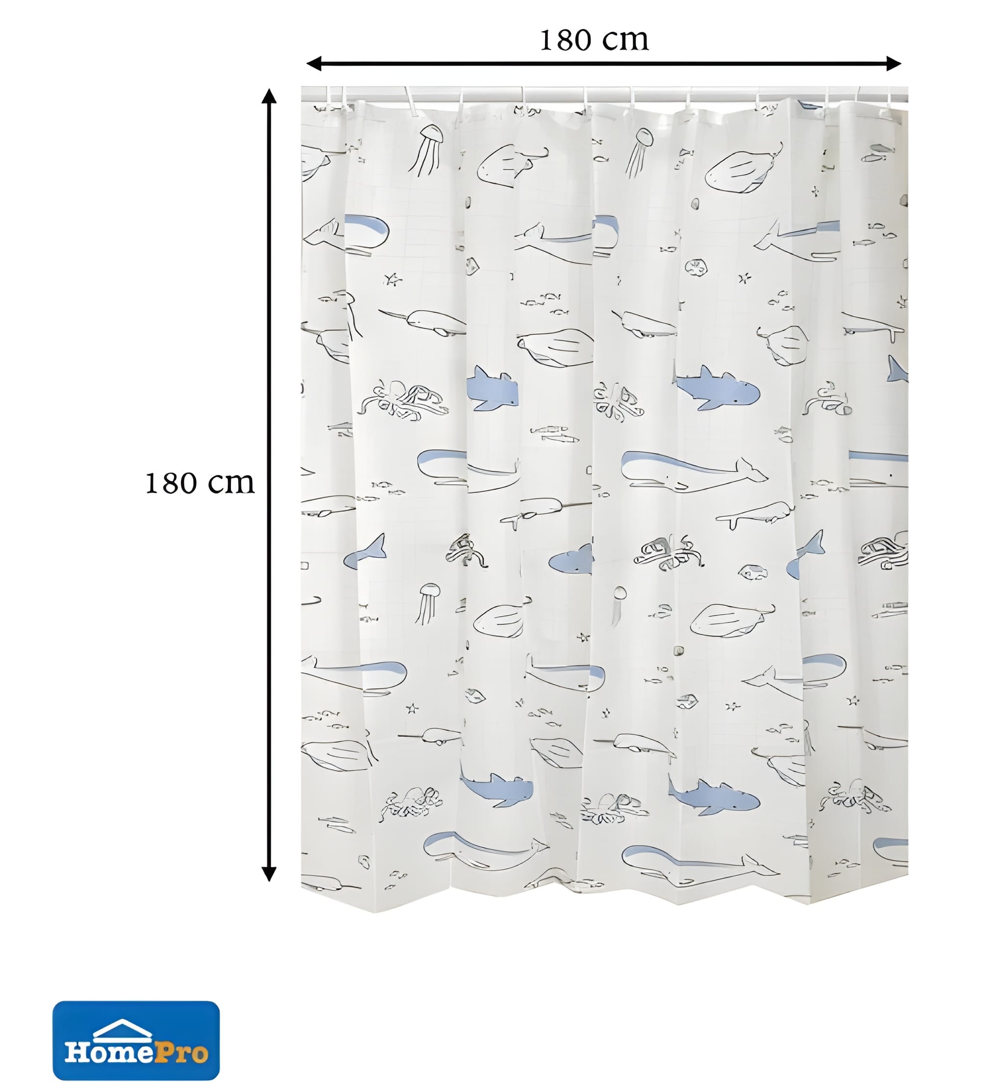 MOYA POLYESTER SHOWER CURTAIN ACS23078A 180X180CM