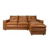 RIGHT-HAND FACING L-SHAPED SOFA FURDINI ASHER HALF LEATHER BROWN [EXCLUSIVE FROM HOMEPRO THAILAND]