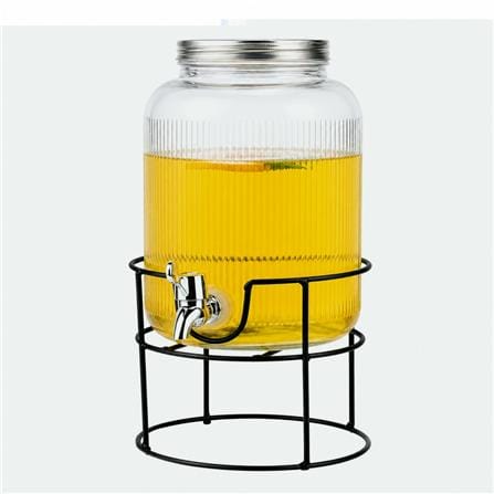 COSSY GLASS WATER DISPENSER 5.8L WITH METAL STAND