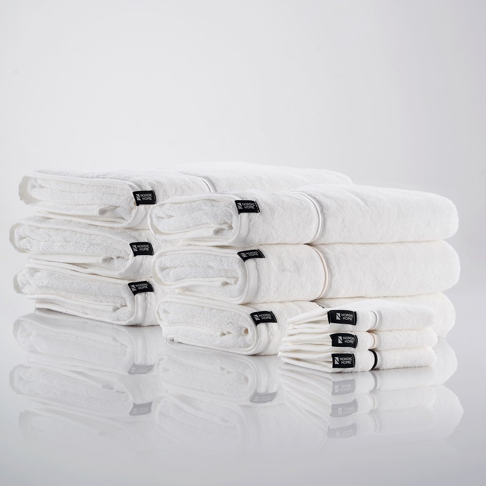 NH WHITE FACE TOWEL 30X30CM WITH  EMB